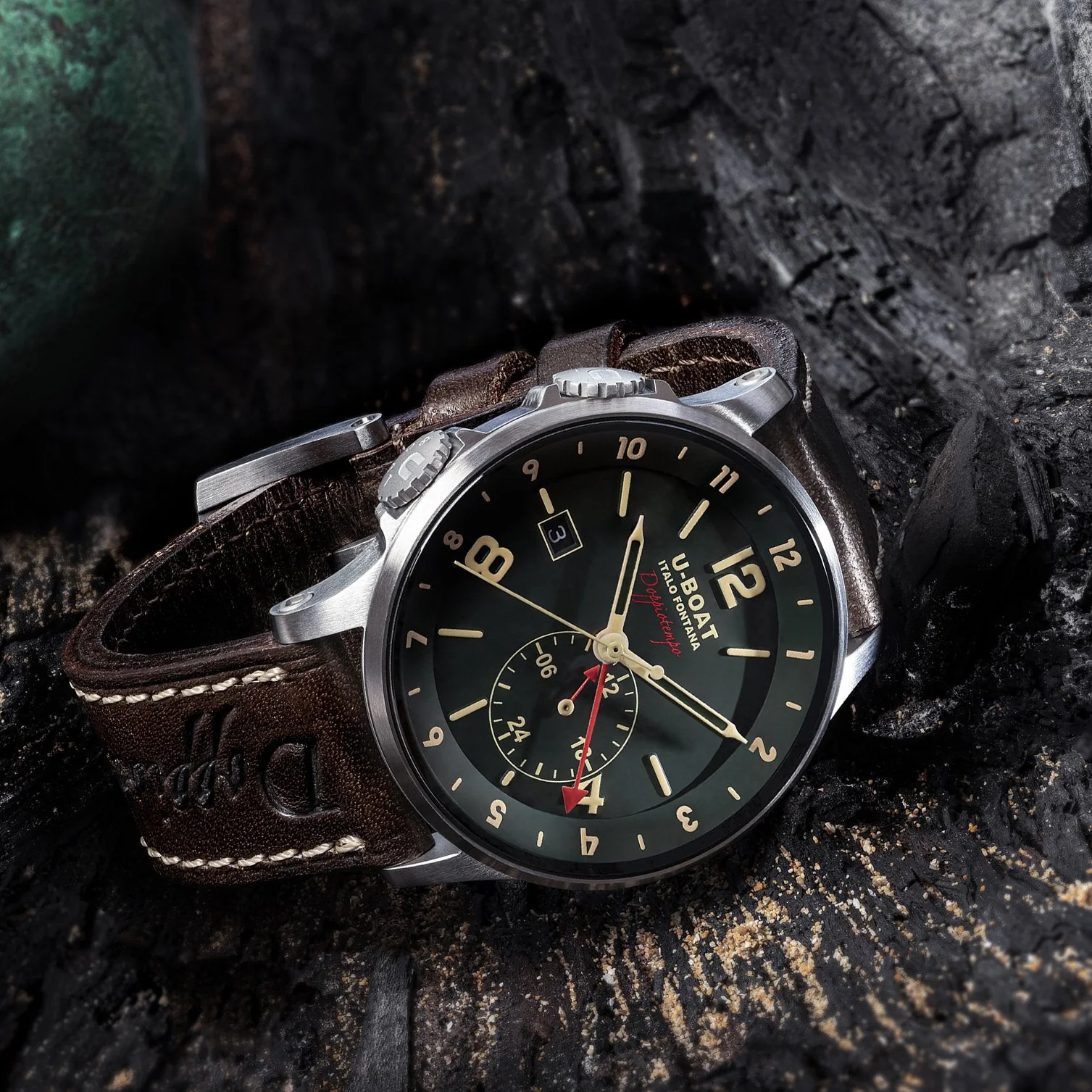 U-Boat Men's Green Calf Doppiotempo Watch - Image 3